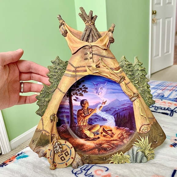 The Bradford Exchange Other - Vintage Indigenous Tribal Native American Ceramic Plate Tipi Frame Wall Hanging